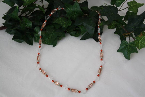 Kette "rot / transparent"   K90