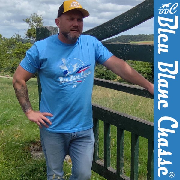 Tee-shirt Bleu AZURE "Authentique" gibier d'eau