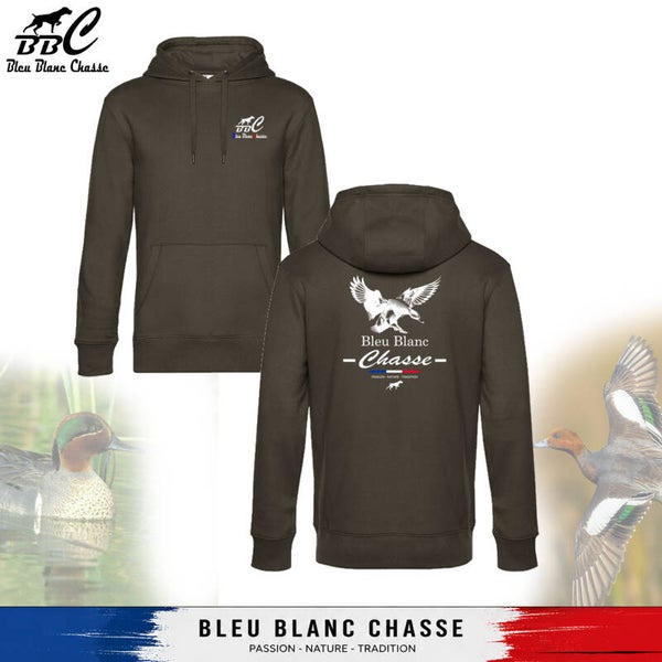 Sweat-shirt à capuche Kaki "Siffleur à la pose" - Unisexe