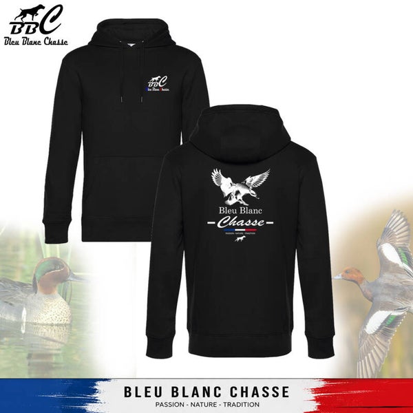 Sweat-shirt à capuche Noir "Siffleur à la pose" - Unisexe