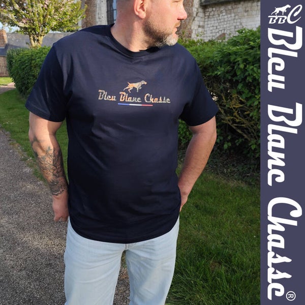 Tee-shirt Navy "Instinct" camouflage orange et vert
