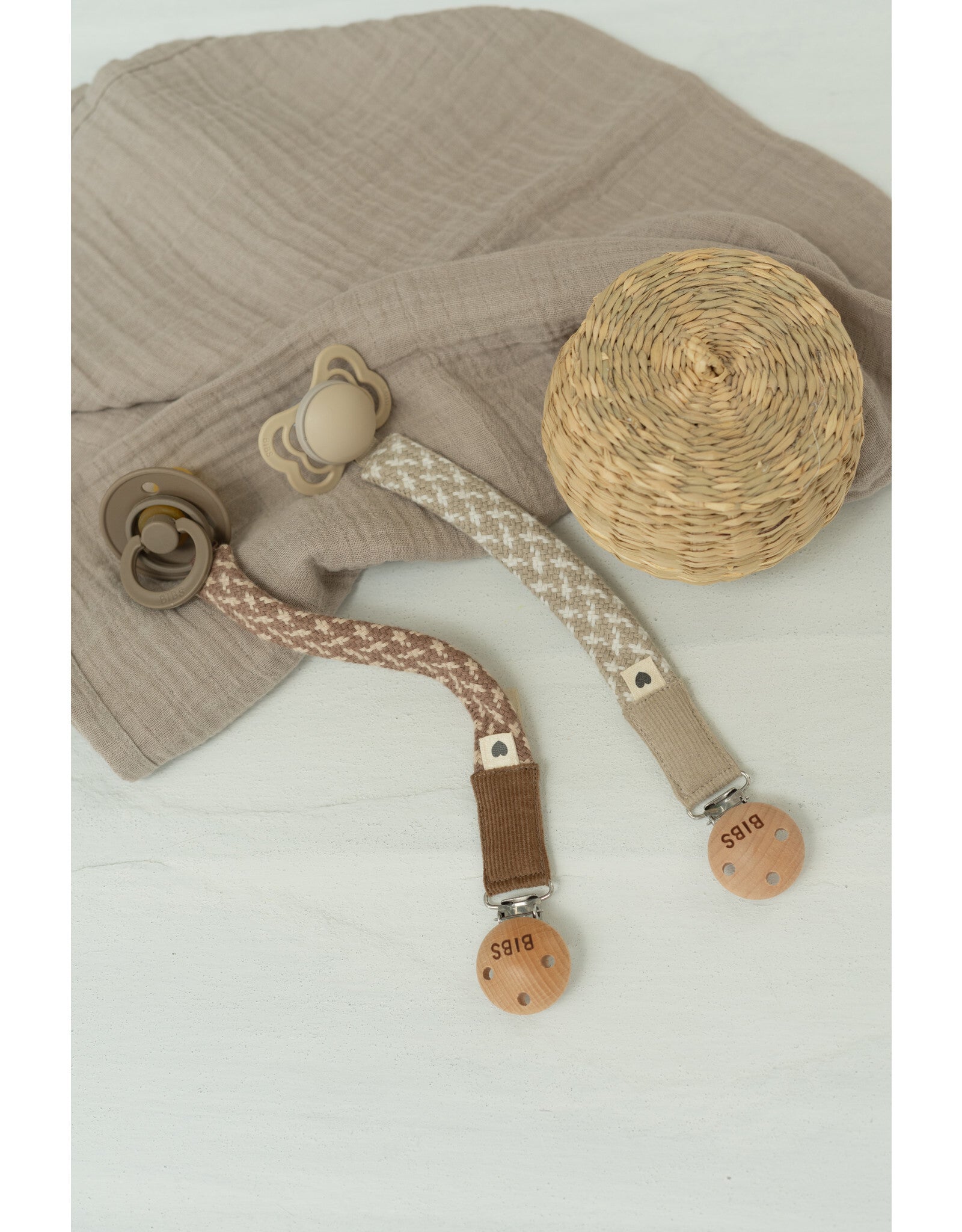 BIBS Speenkoord Gevlochten - Sand / Ivory