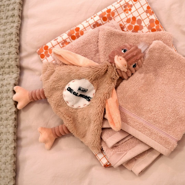 Knuffeldoekje Roze Struisvogel