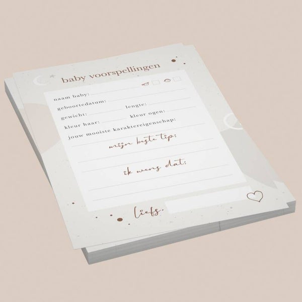Mijn babyshower invulkaarten (30 stuks)