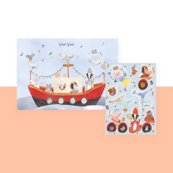 Sinterklaas Aftelkalender A3 + Stickervel