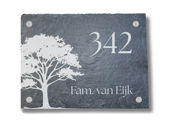 Eik Naambord van Leisteen 20 x 15 cm