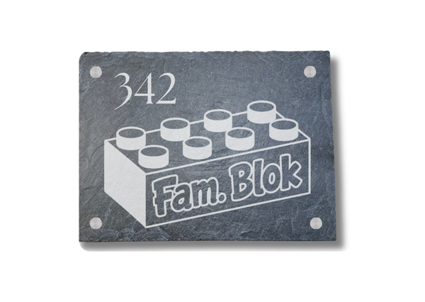 Blok naambord van leisteen 20 x 15 cm