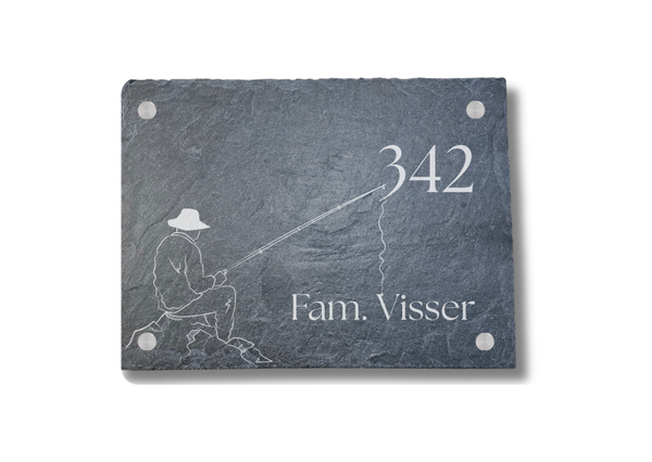 Visser Naambord van Leisteen 20 x 15 cm