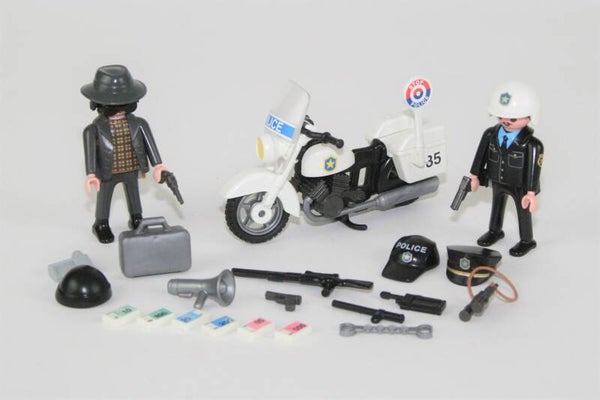 Playmobil Politiemotor en boef uit koffertje 5891