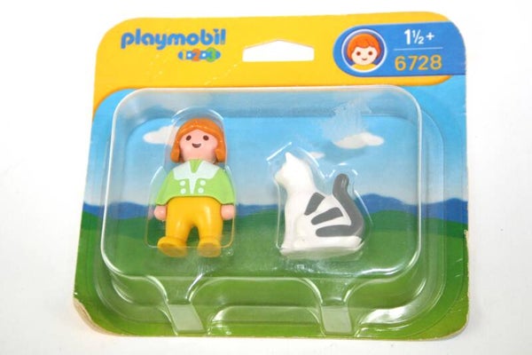 Playmobil 1-2-3 Meisje met katje 6728 Nieuw