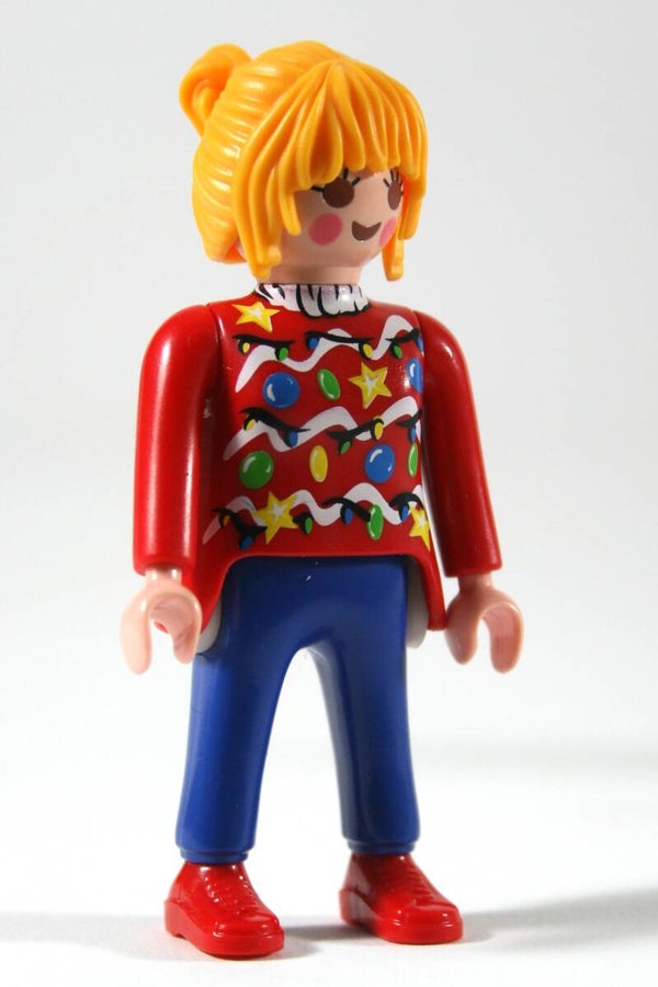 Playmobil Dame in foute kersttrui