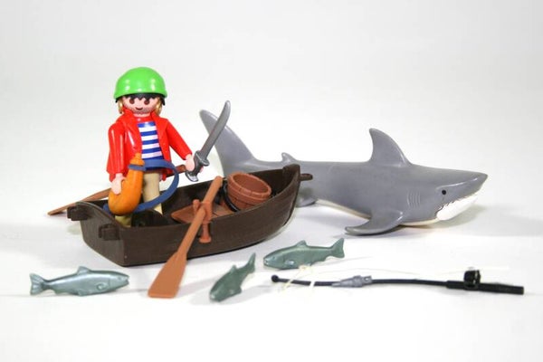 Playmobil Piraten roeiboot met haai 3344