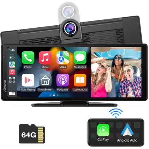 NVP-903 Console de tableau de bord multimédia intelligente portable avec caméra frontale et fonction DVR