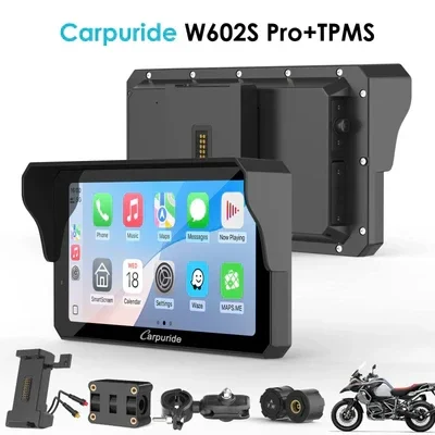 NVP-W602SPro avec TPMS en option | Écran tactile 6 pouces pour moto avec CarPlay | Support BM05 Plug-and-Play avec port USB-C