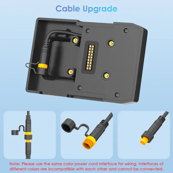 Support de navigation pour moto connecteur JAUNE