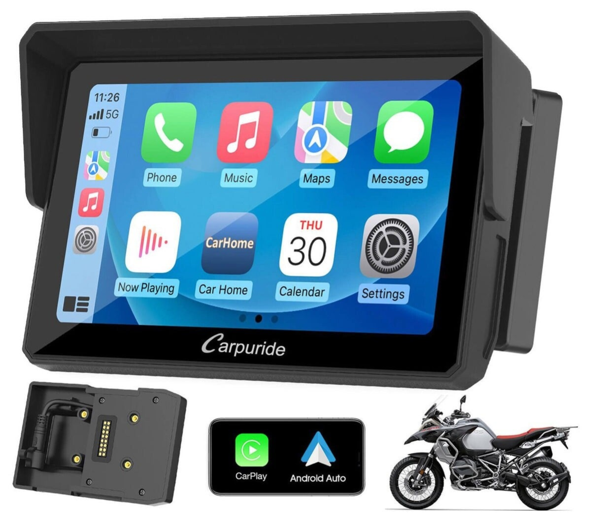 NVP-W502B Support de navigation compatible avec les autoradios portables sans fil pour moto