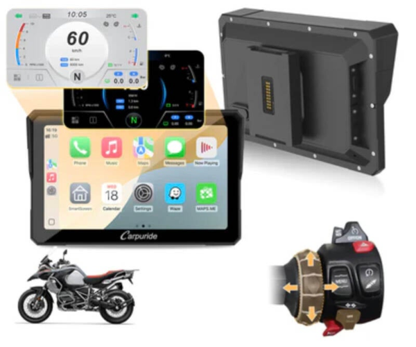 NVP-W702BS - GPS MOTO Ecran de navigation 7" pour motos BMW avec intégration du contrôleur d'origine