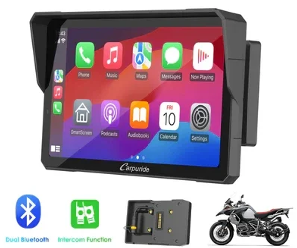 NVP-W702BPRO - Ecran de navigation portables sans fil pour motos BMW | Stéréo étanche avec intercom, boussole et baromètre