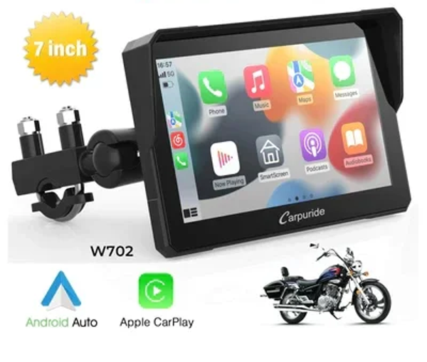 NVP-W702 Autoradio moto sans fil portable double Bluetooth étanche IP67 écran 7 pouces