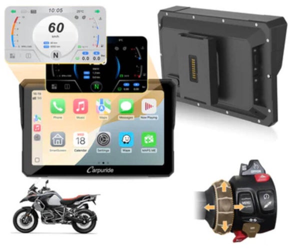 NVP-W702BS - Système CarPlay pour motos BMW avec intégration du contrôleur d'origine