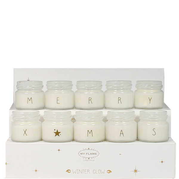 10 sojakaarsen - Merry X-mas - Wit