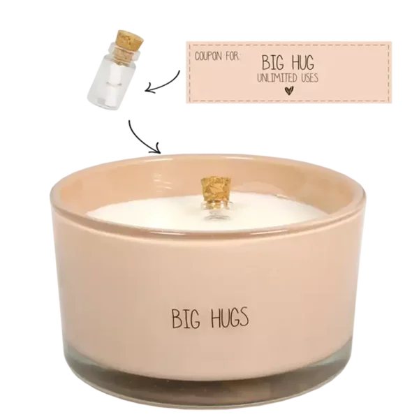 Flessenpost kaars Big Hugs
