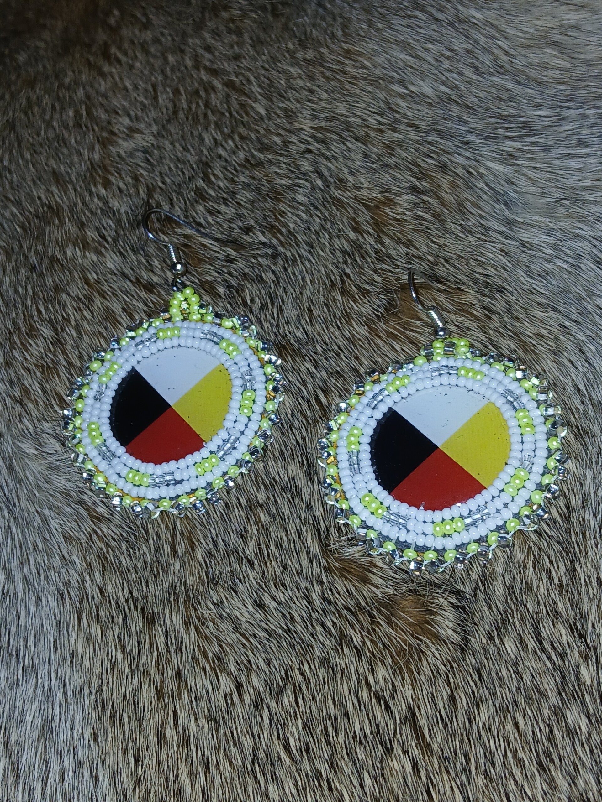 Beaded Cabouchon Earrings