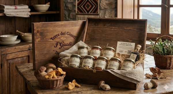 SALSE DI FUNGHI DEI GIUSTI box di salse di funghi prodotte in azienda