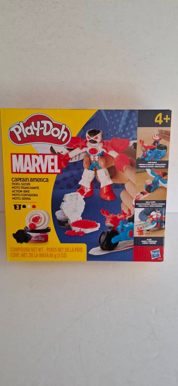 3#DN245 Play-Doh Marvel Captain America Moto-Slicer speelset.