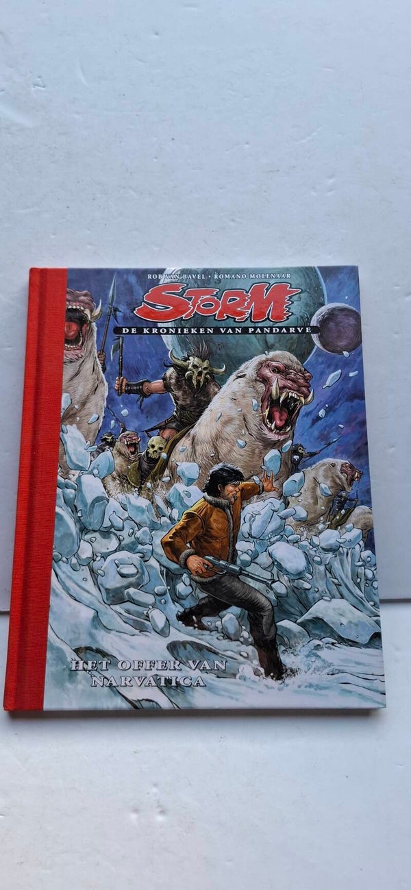 4738 Comic, Storm het offer van Narvatica, dossier editie, gesigneerde hardcover met gesigneerde ex Libris