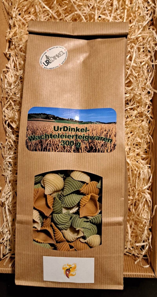 UrDinkel-Wachteleierteigwaren Müscheli Tricolore 300 g