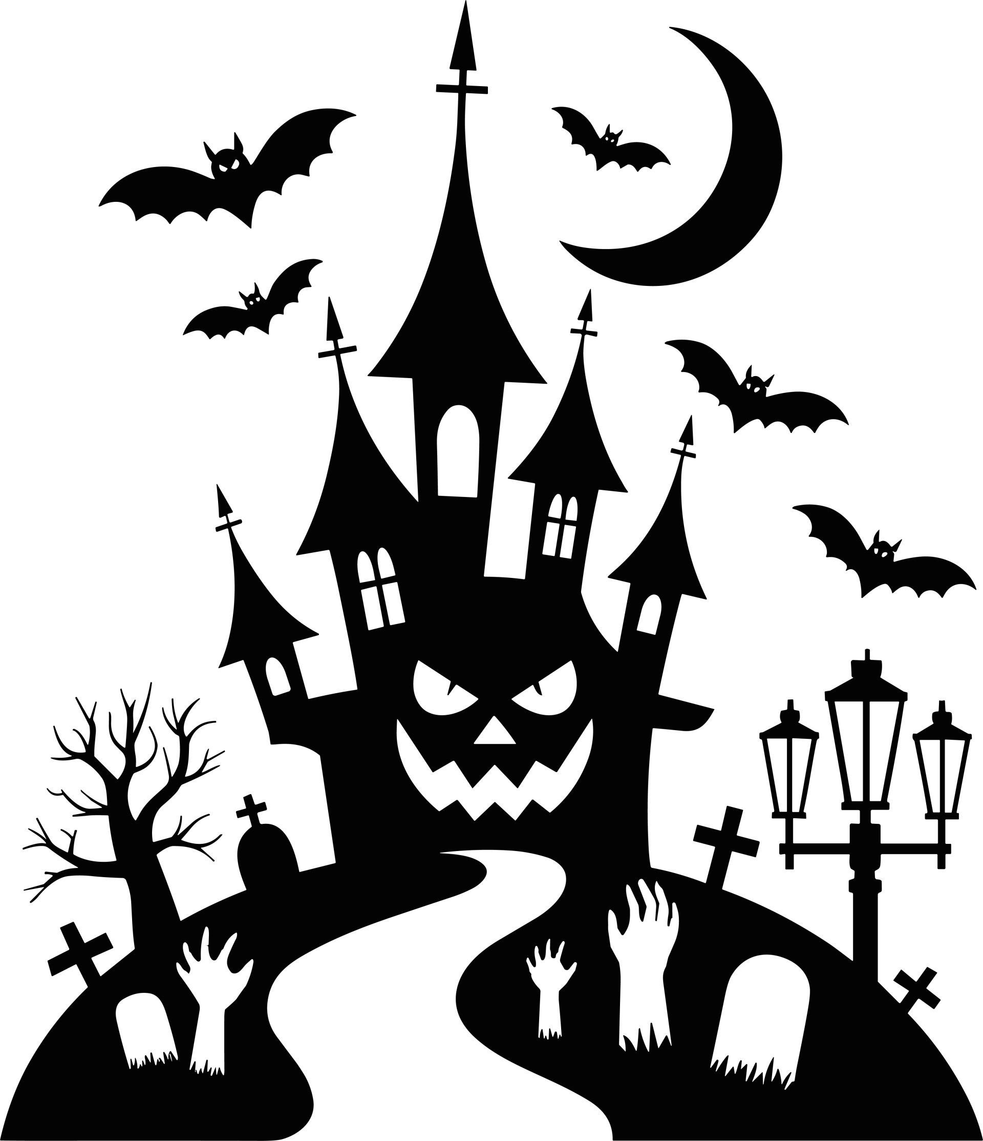 Raamsticker | Haunted house Spooky