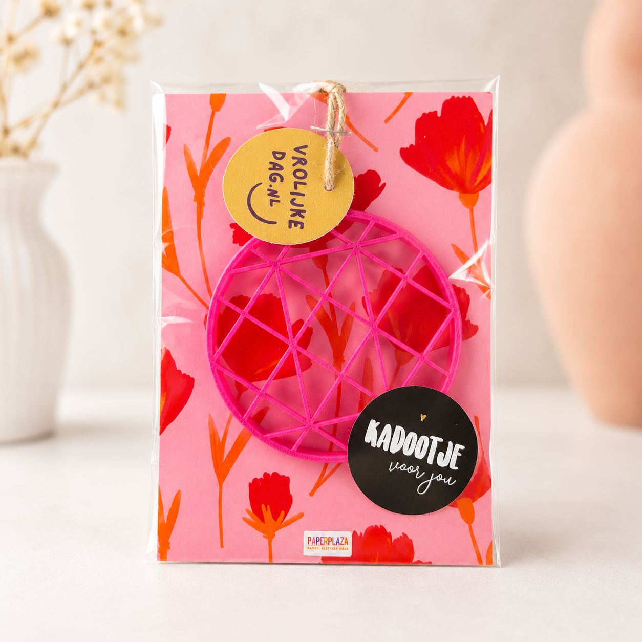 FlowerUp | bloemenschijf Op Kaart | Vrolijke dag