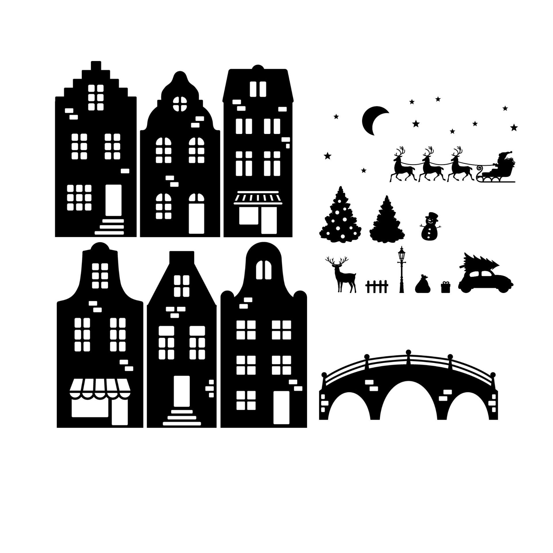 Raamsticker | Kerst | Volledige set