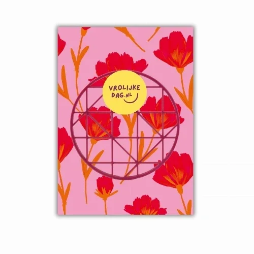 FlowerUp | bloemenschijf Op Kaart | Vrolijke dag