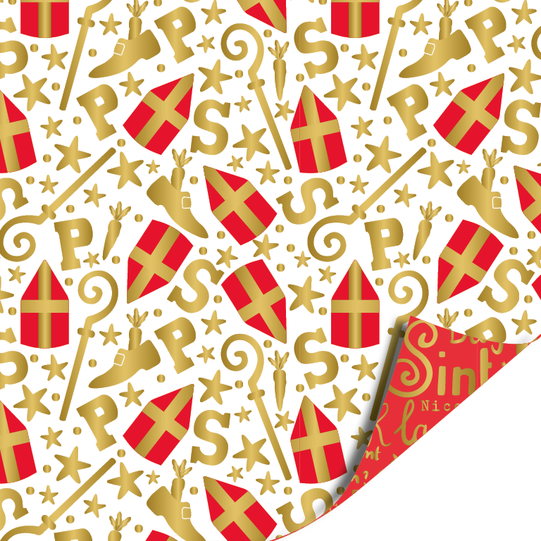 Sinterklaas | Cadeaupapier | Mijter pret