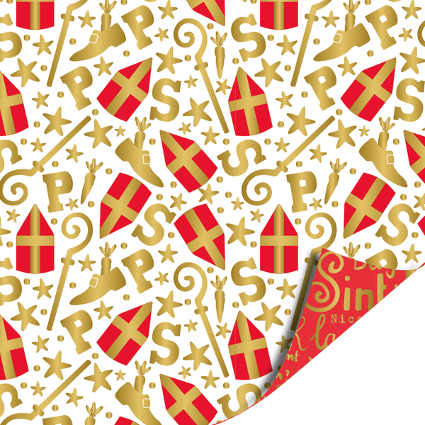 Sinterklaas | Cadeaupapier | Mijter pret