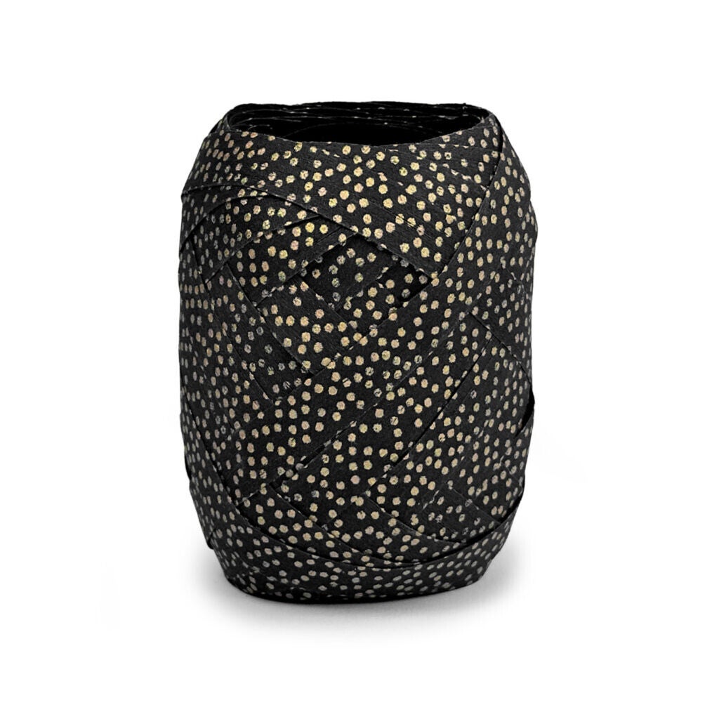 Raffia lint | zwart/goud | 12 meter