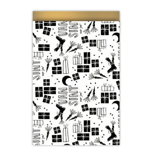 Sinterklaas | Cadeauzakjes zwart wit | per 5 stuks