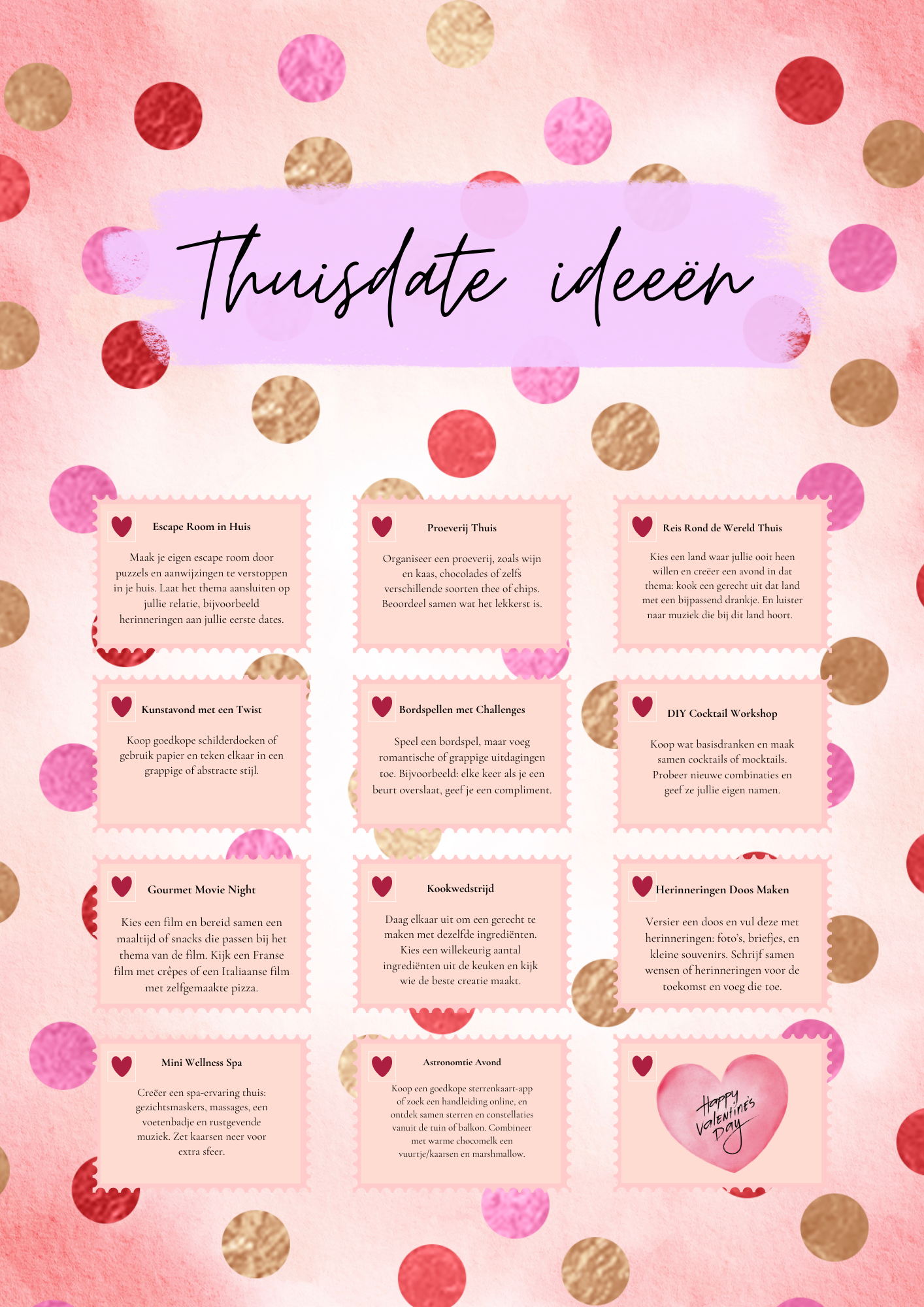 Thuis date ideeën | Gratis Printable