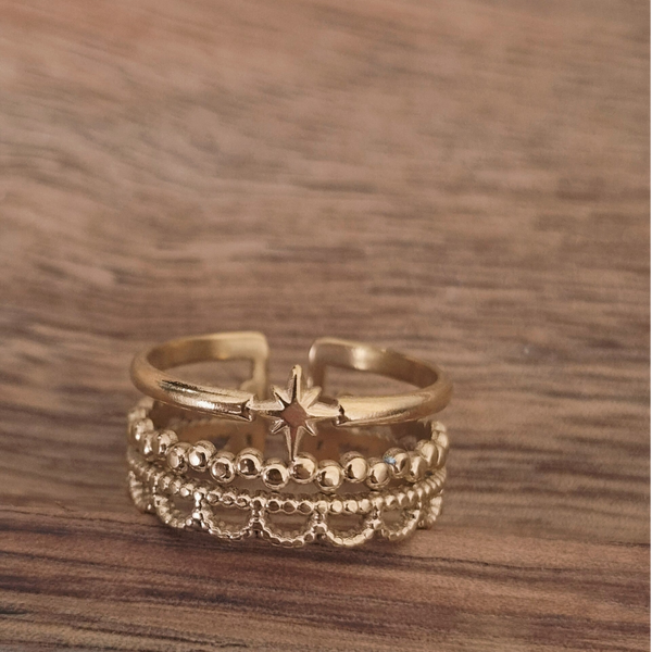 Bague étoile doré