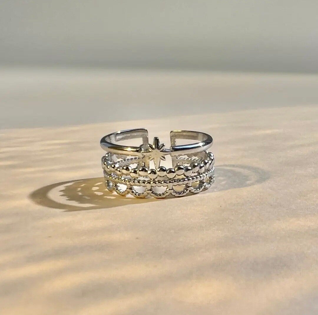Bague ÉTOILE argenté