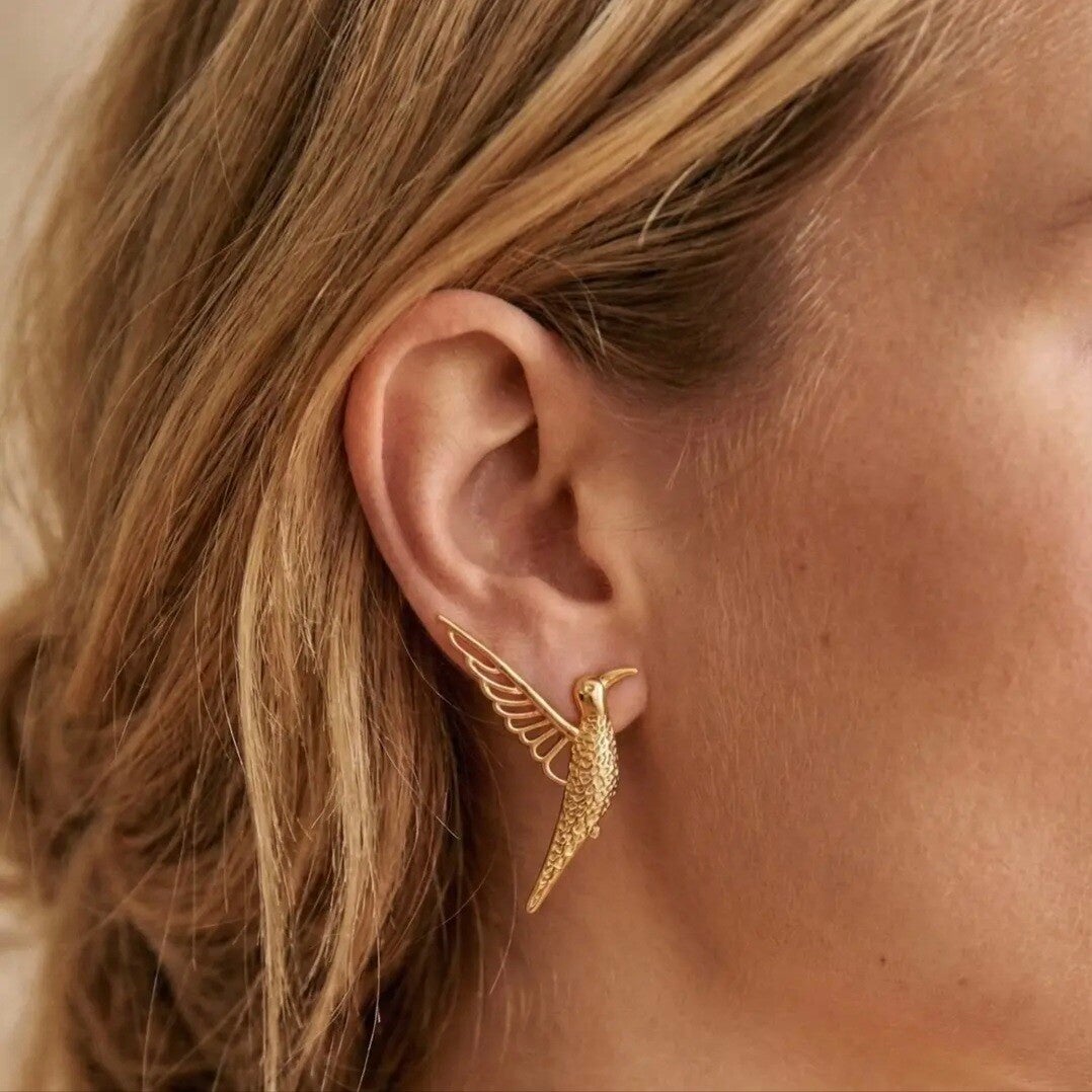 Boucles d'oreilles COLIBRI doré