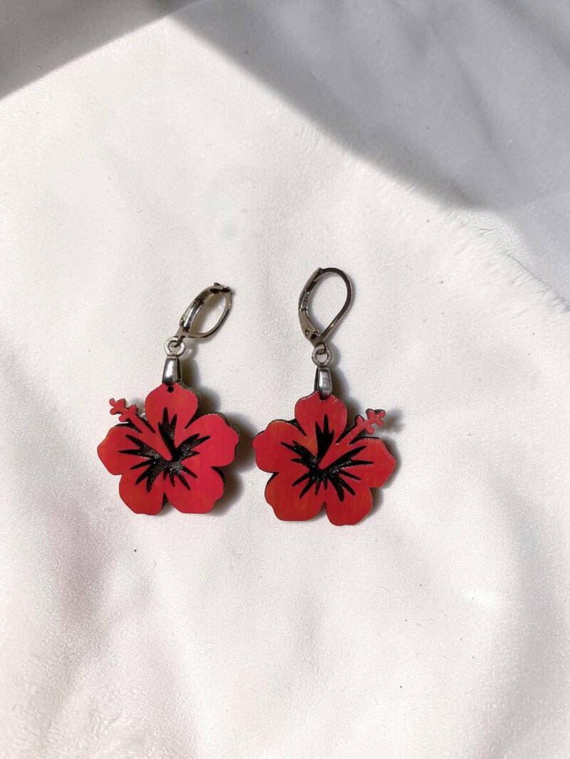 Boucles d'Oreilles Hibiscus