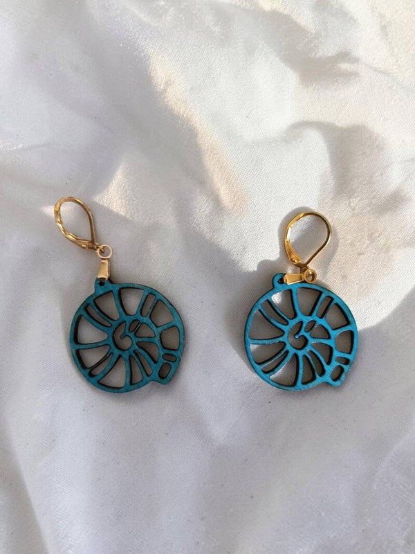 Boucles d’oreilles Nautilus Bleu