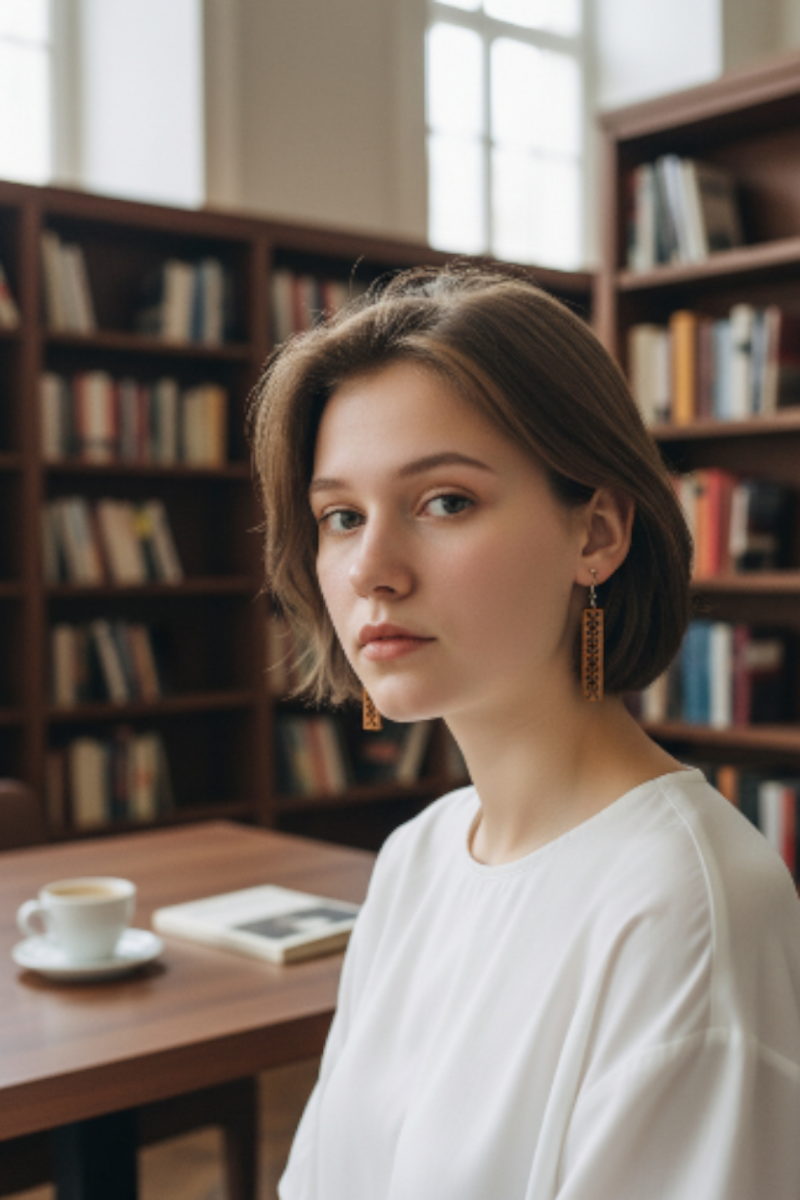 Boucles d’oreilles en bois de bouleau artisanales – Manu Bois et Déco