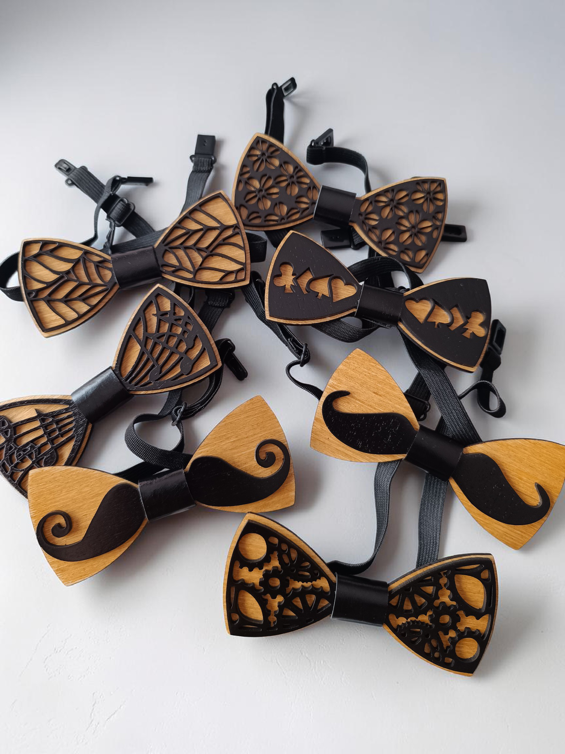 Nœud papillon en bois noir – Fabrication artisanale française