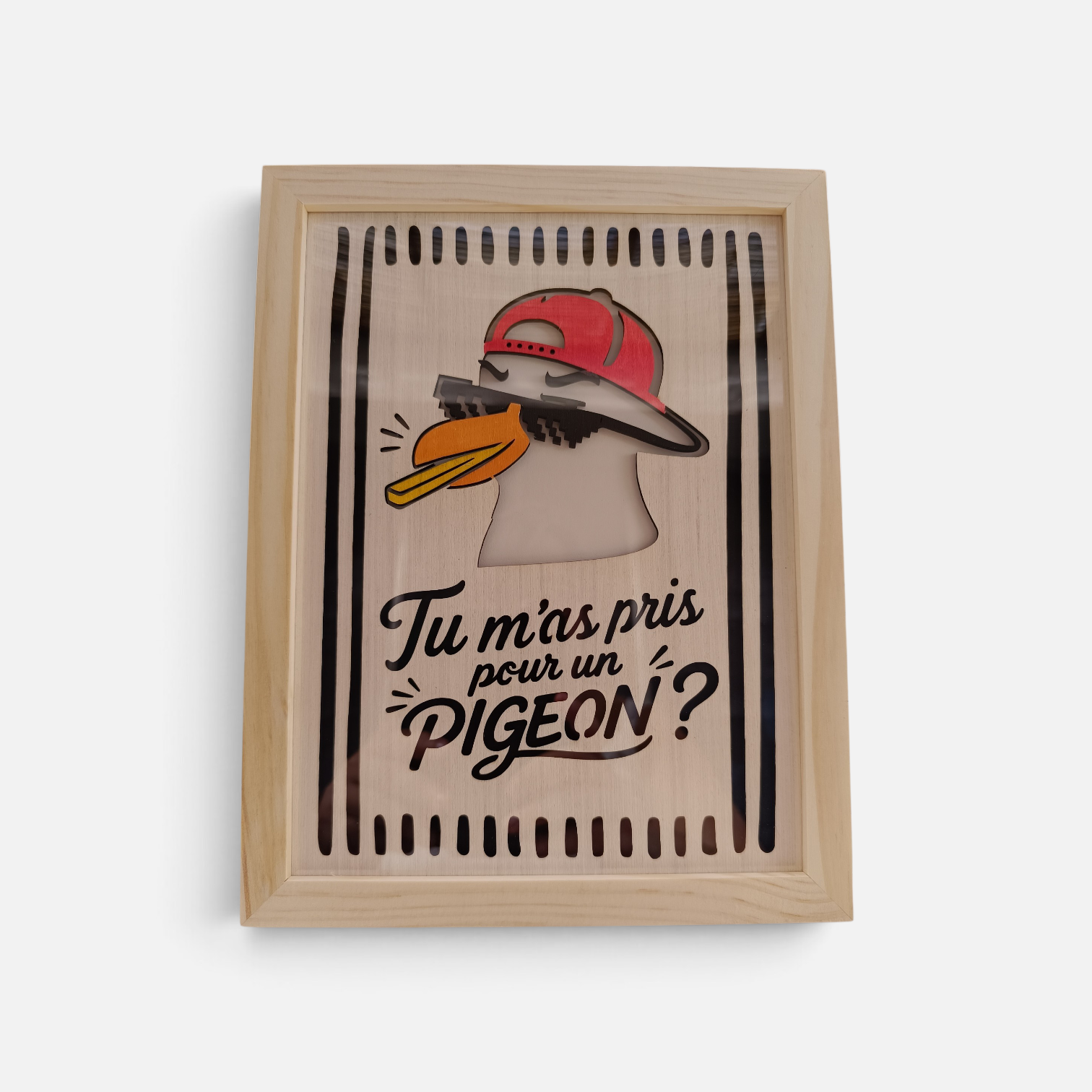 Tableau « Tu m'as pris pour un pigeon ! » – Collection Moumou