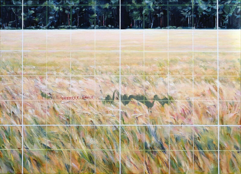  Art, Painting, Oil painting, Landscape, Barley, Field, Farmland, Plantation, Grid, Text