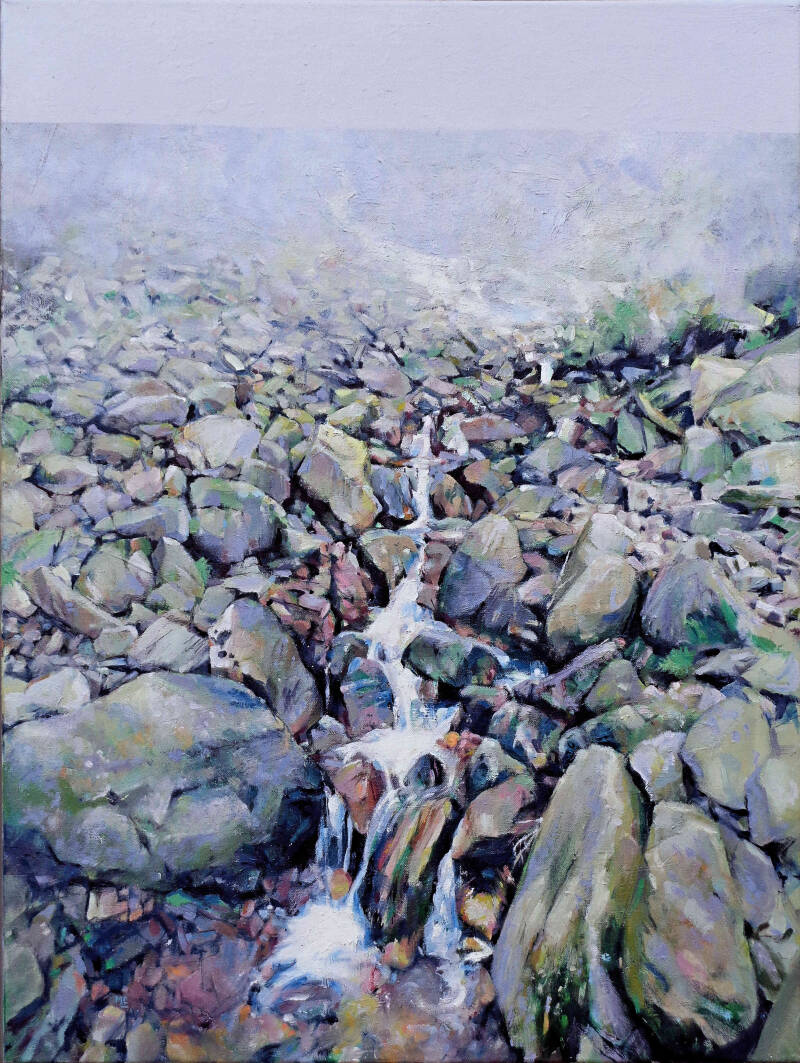  Art, Painting, Oil painting, Field, Farmland, Stone, Shadow